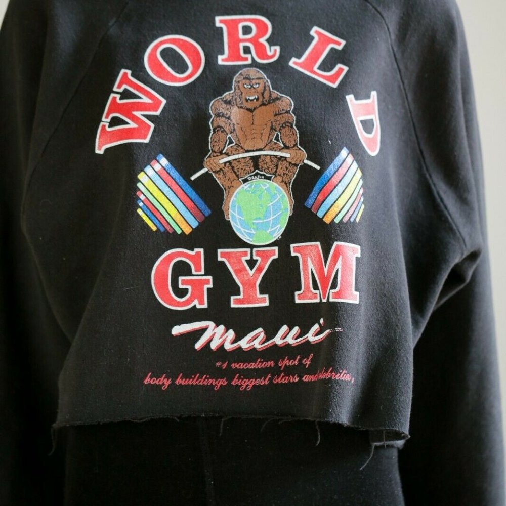 Vintage World Gym Maui Colourful Print Crop Top